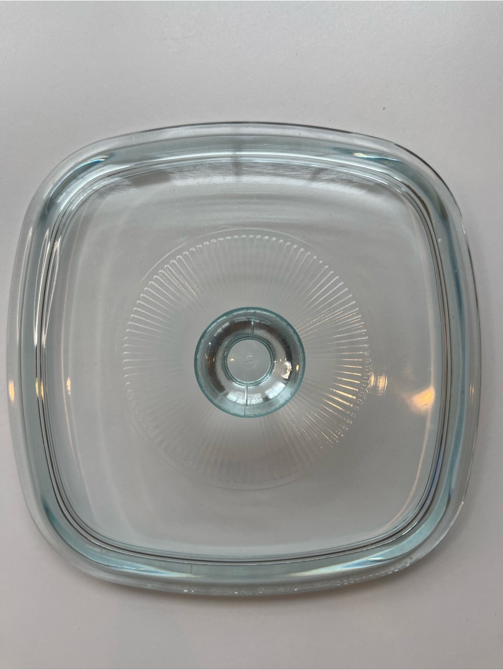 CorningWare Pyrex A-12-C Square Clear Glass Casserole Lid 10" 5-Quart Vintage